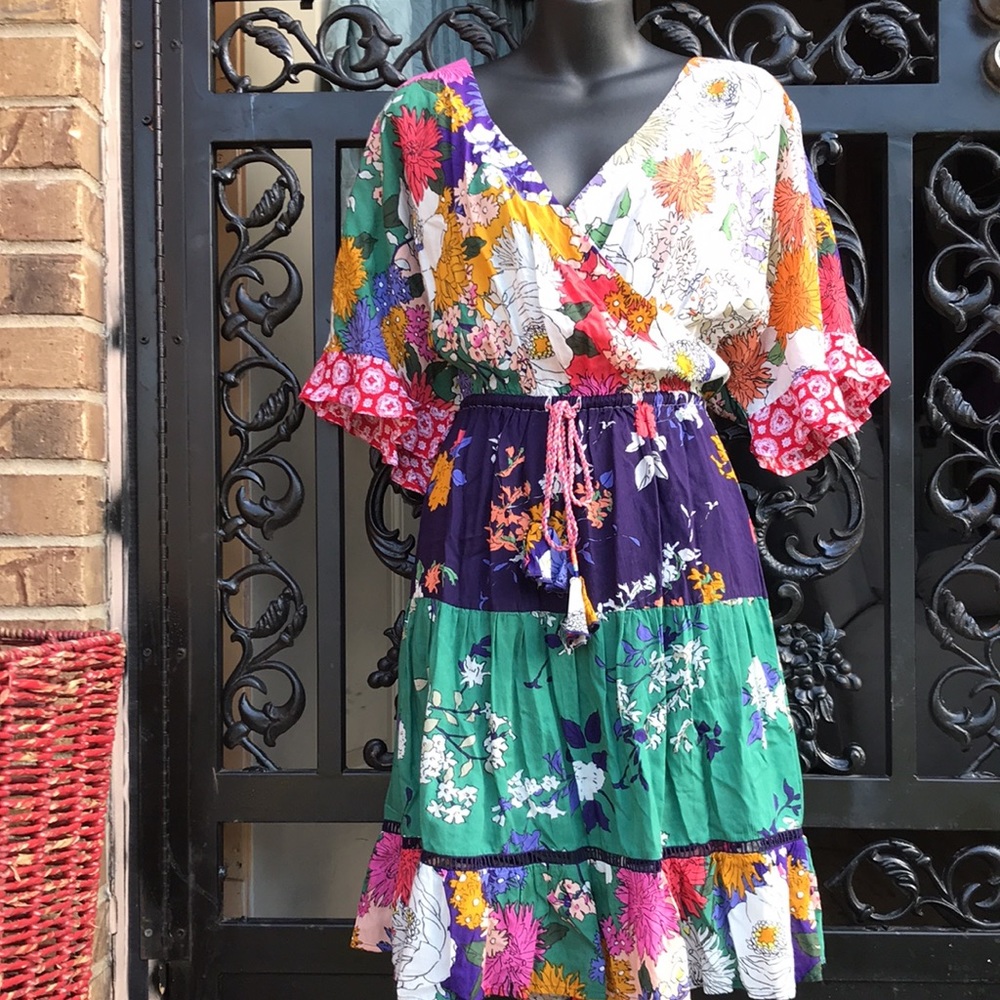 🚨B2G1 ANTHROPOLOGIE Bohemian Multi Color Dress - Picture 1 of 12